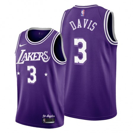 Maglia NBA Los Angeles Lakers Anthony Davis 3 Nike 2021-22 City Edition Throwback 60s Swingman - Uomo